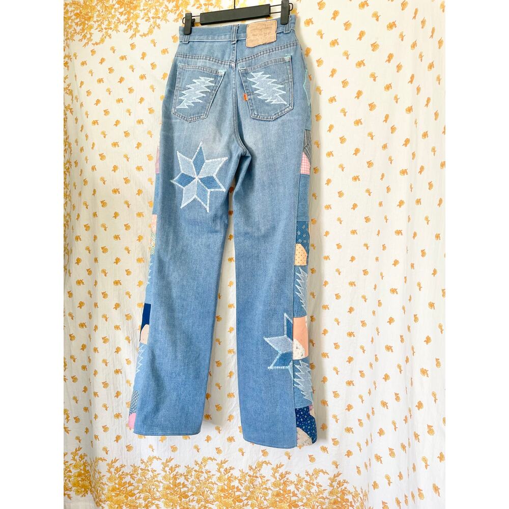 Upcycled Vintage Levi’s Orange Tab Patchwork Jeans Grateful Dead Inspired - Picture 7 of 11
